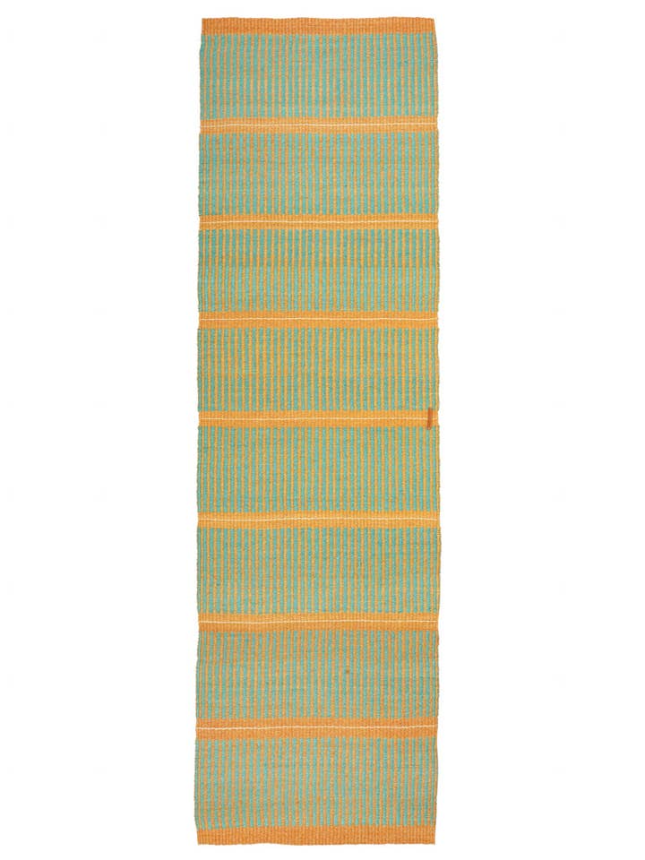 GALANA: Mustard & Turquoise Woven Sisal Runner for wholesale by The Basket Room