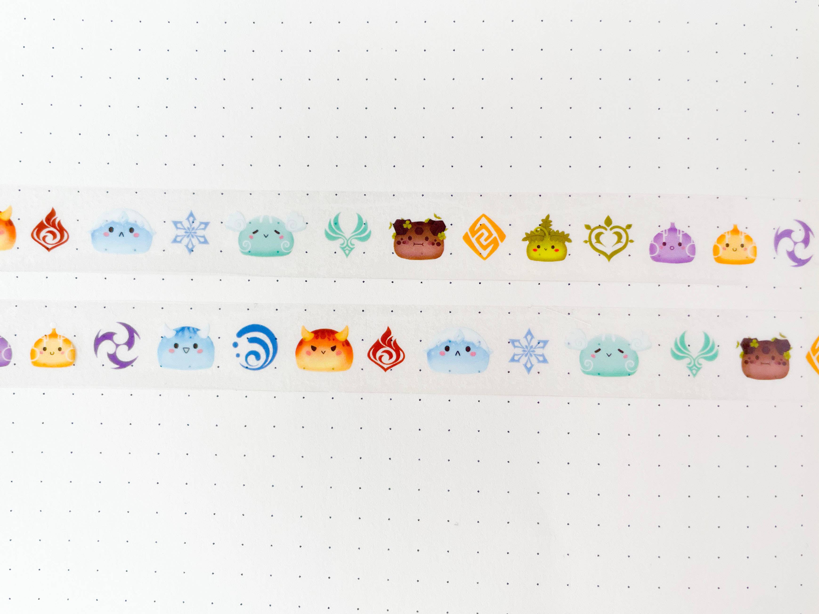 Jino's Art - Wholesale Washi Tape - Genshin Impact Element Slime washi tape - Stationary tape2