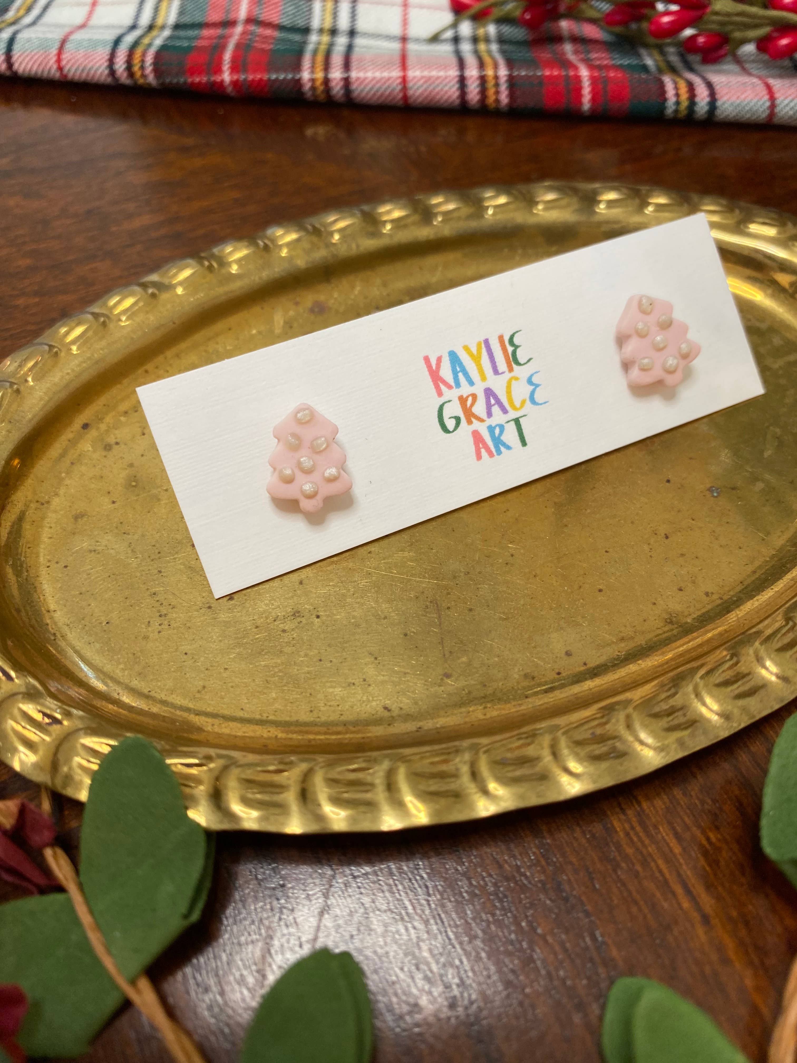 Kaylie Grace Art - Vente Clous d'oreille - Clous d'arbre de Noël fantaisistes4