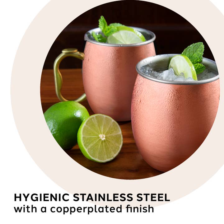 Oggi - Wholesale Cocktail/Liquor Glass - Moscow Mule Mugs - Set of 2 Stainless Steel (590 ml, 20 oz)6
