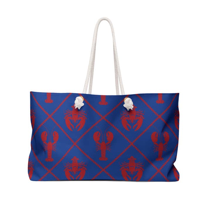 Lyn Roma - Wholesale Beach Bag - Nautical Lobster Rope Beach tote bag. Rope handle Weekender