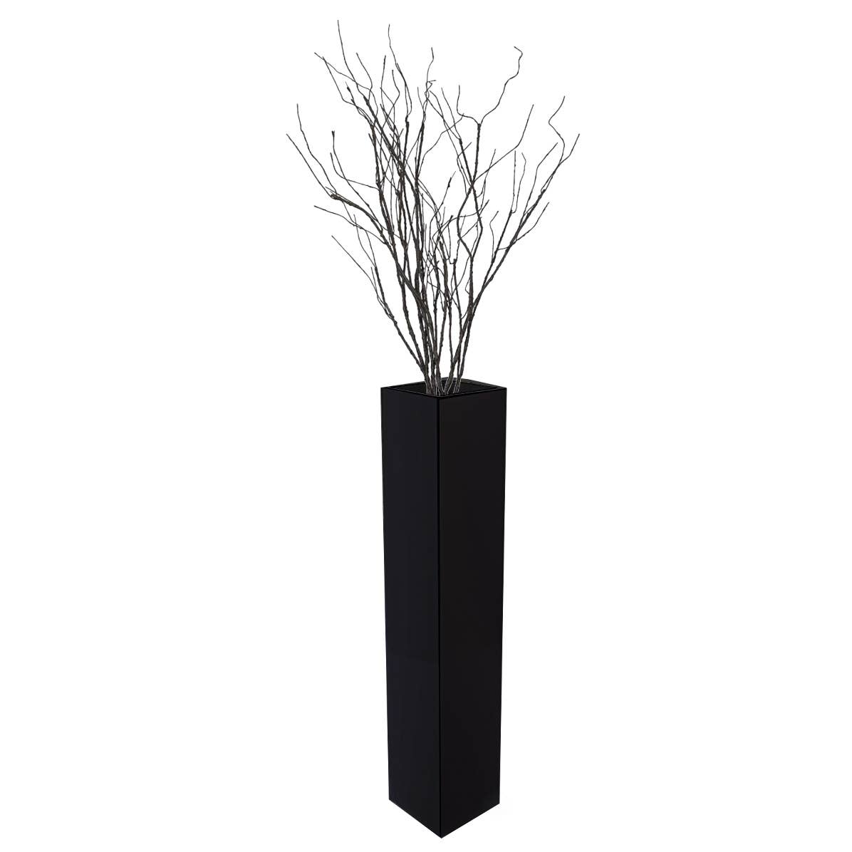 Quickway Imports – wholesale Vase – Tall Rectangular Wooden Modern Floor Vase0