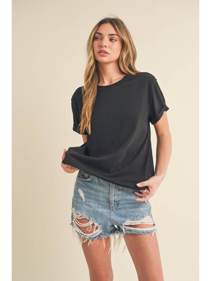 AEMI + CO - Wholesale T-Shirt - Women's - 8314DN Mali Baby Tee Short Sleeve Top 6