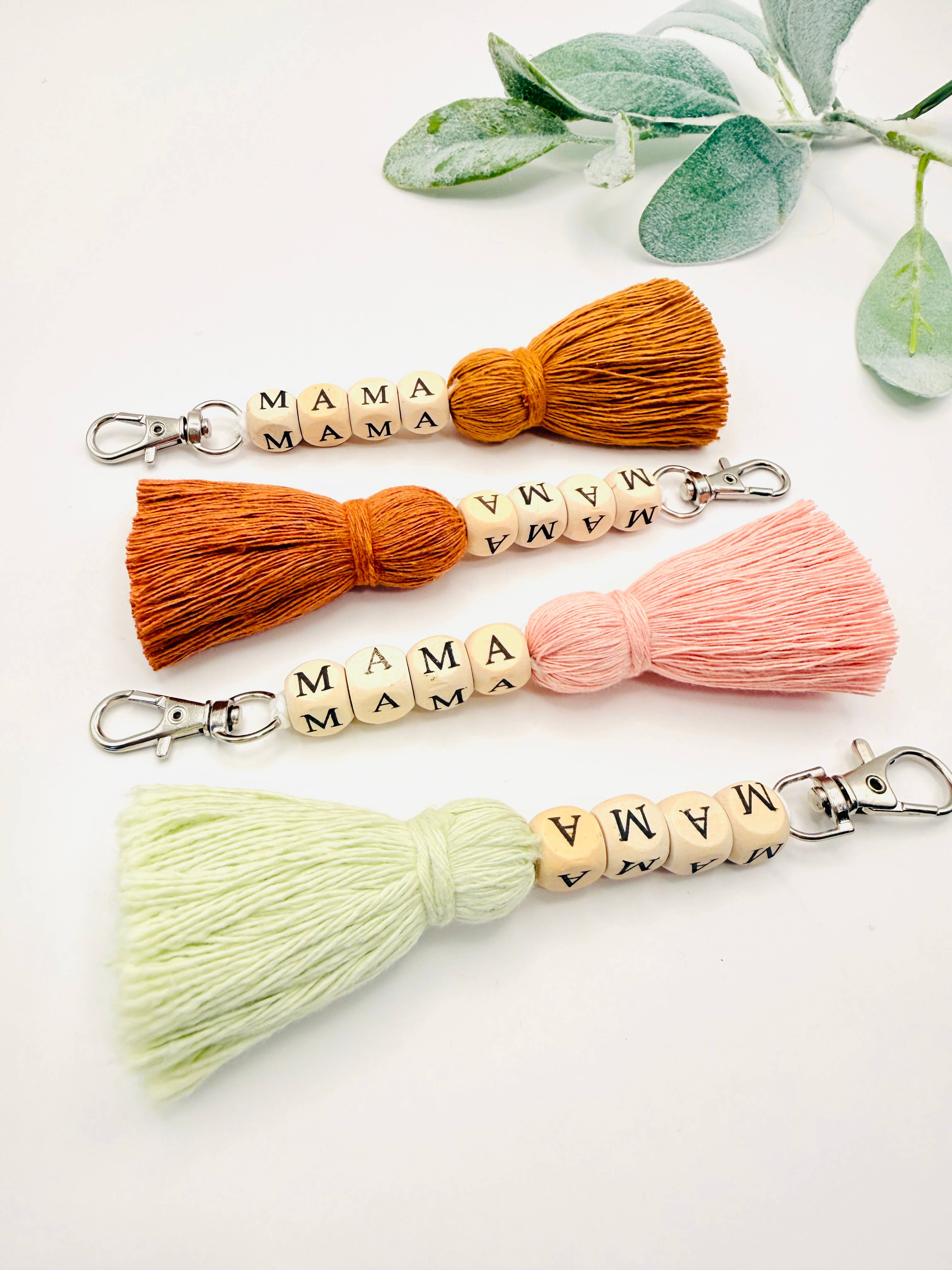 MarissaDDesigns - Wholesale Keychain - Women's - Macrame Mama Tassel Keychain | Handmade Boho Keychain | Mama11