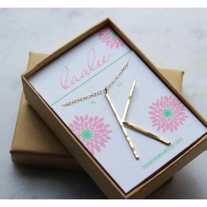 Laalee Jewelry - Wholesale Pendant/Charm Necklace - Gold Large Letter Necklace, Large Initial Necklace Christmas1