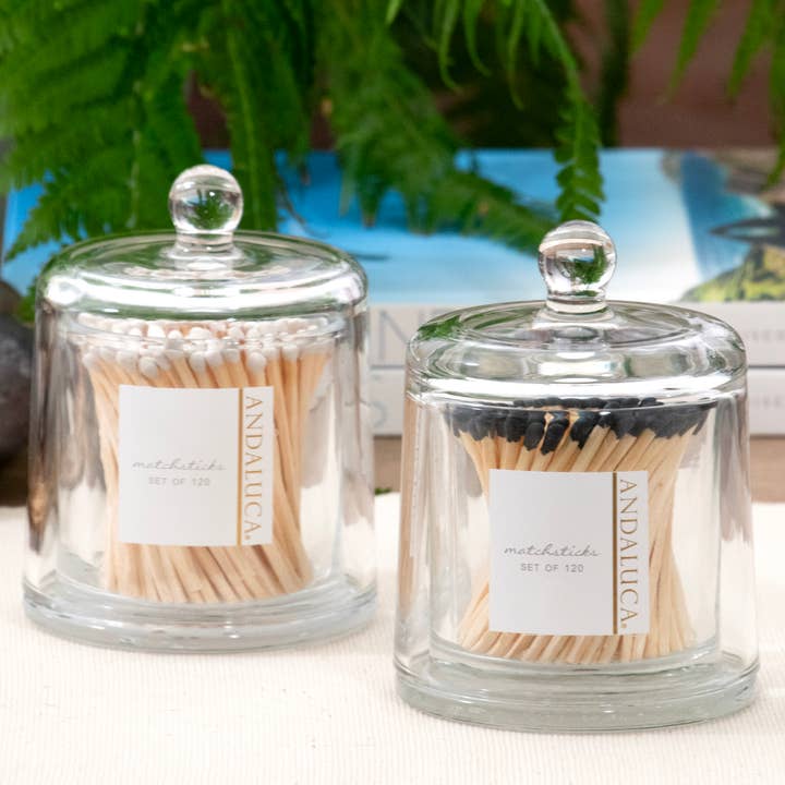 Andaluca - Wholesale Matches - Glass Jar with Lid & 120 Wooden White Matches5