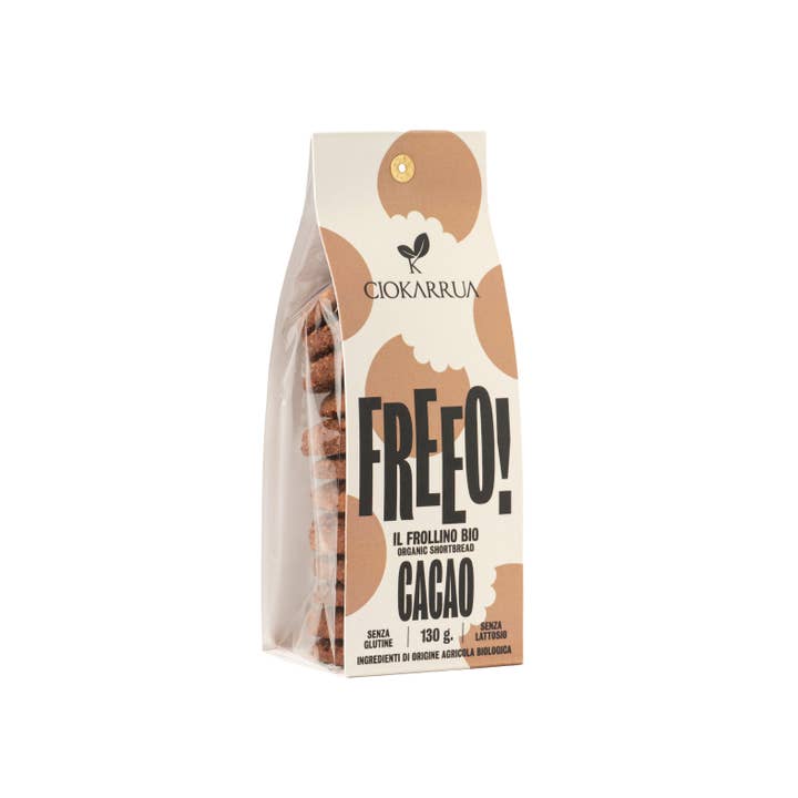 Ciokarrua - Wholesale Cookie - FREEO, SHORTBREAD with cocoa,Vegan, lactose and gluten free