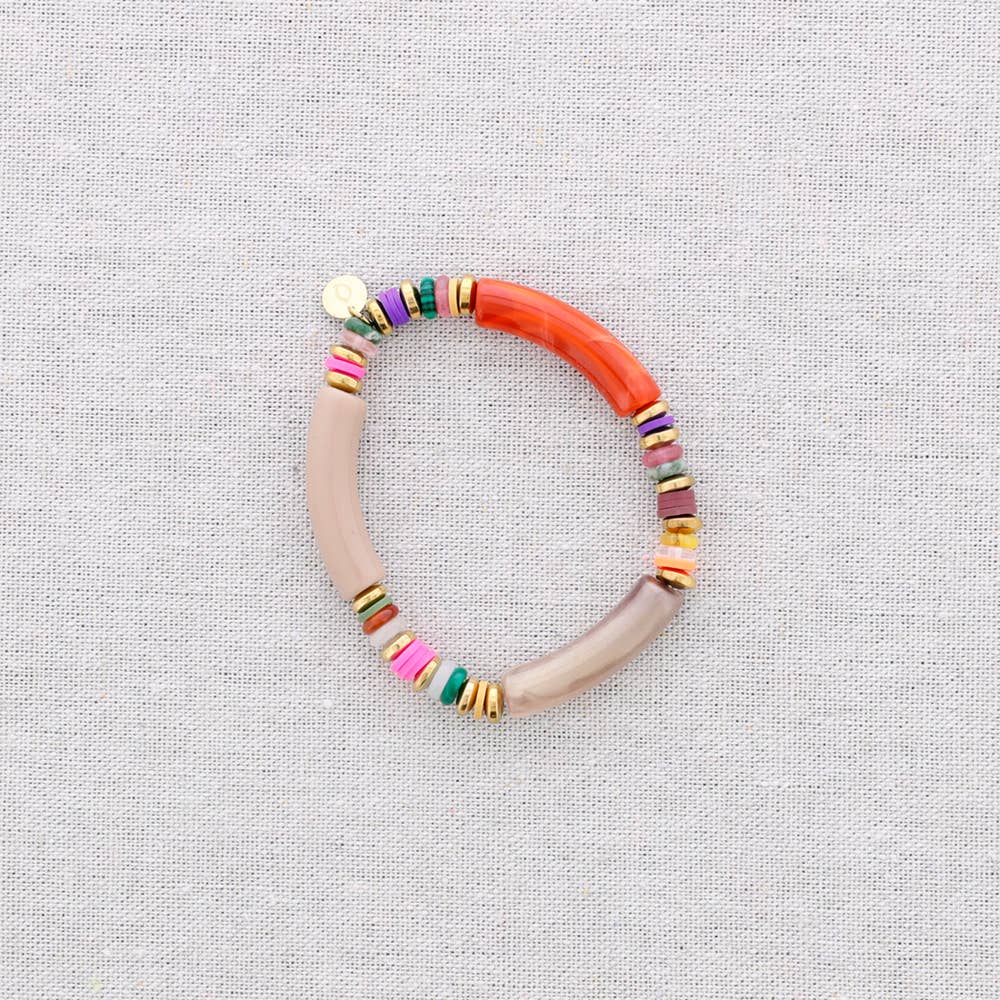 Sonata - Vendita all'ingrosso Gioielli a scatto - Bracciale elastico, acciaio, perline, resina1