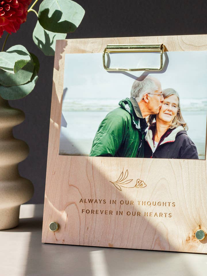 Always In Our Thoughts Memorial Wood Frame for wholesale by Hereafter
