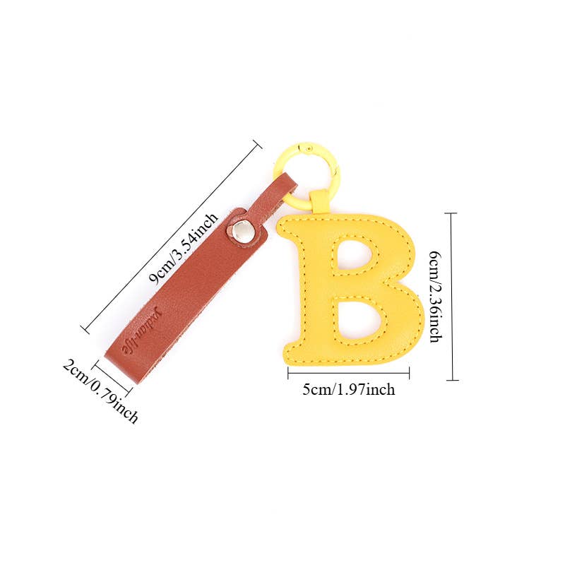 wandf – wholesale Purse/Bag Accessory - Unisex – Leather Letter Pendant Keychain For Handbag, Purse, Backpack17