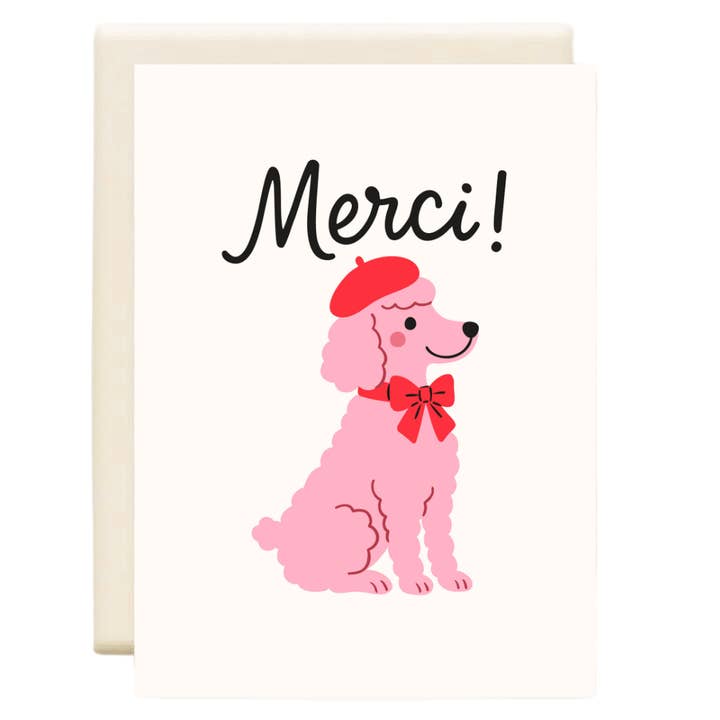 Merci Poodle | Thank You Card for wholesale by Inkwell Cards