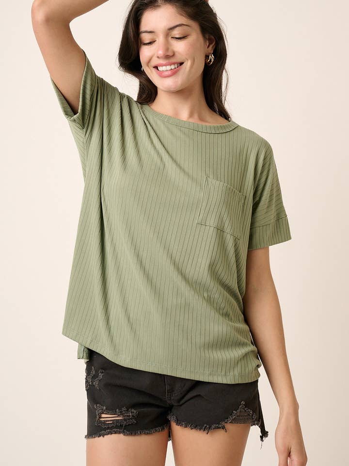 T10088B -DTY TOP DE MANGA DOLMAN EM MALHA CANELADA por atacado de mittoshop