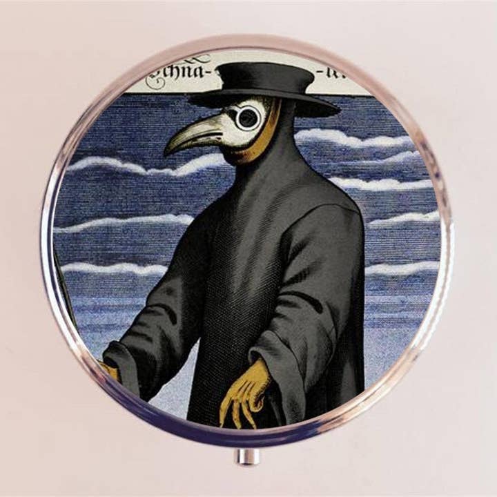 FringePop - Wholesale Pill Organizer - Plague Doctor Pill Box Pillbox Case - Medieval Middle Ages Bubonic Stash Box