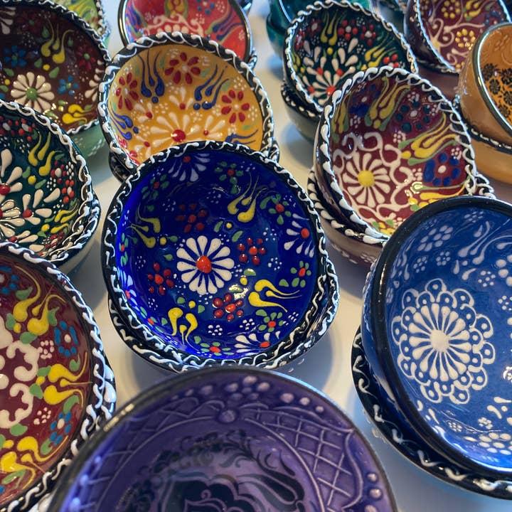 Mediterranean Collection - Wholesale Decorative Plate/Dish/Bowl - Ottoman Turkish Design - 30 Pcs Mini Bowls Bundle
