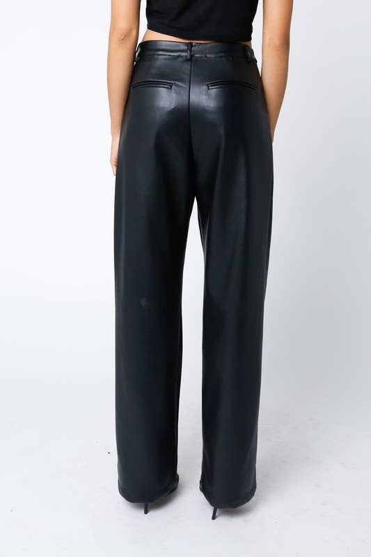 Olivaceous - Wholesale Pants - Women's - Kaelyn Pu Parachute Pants2