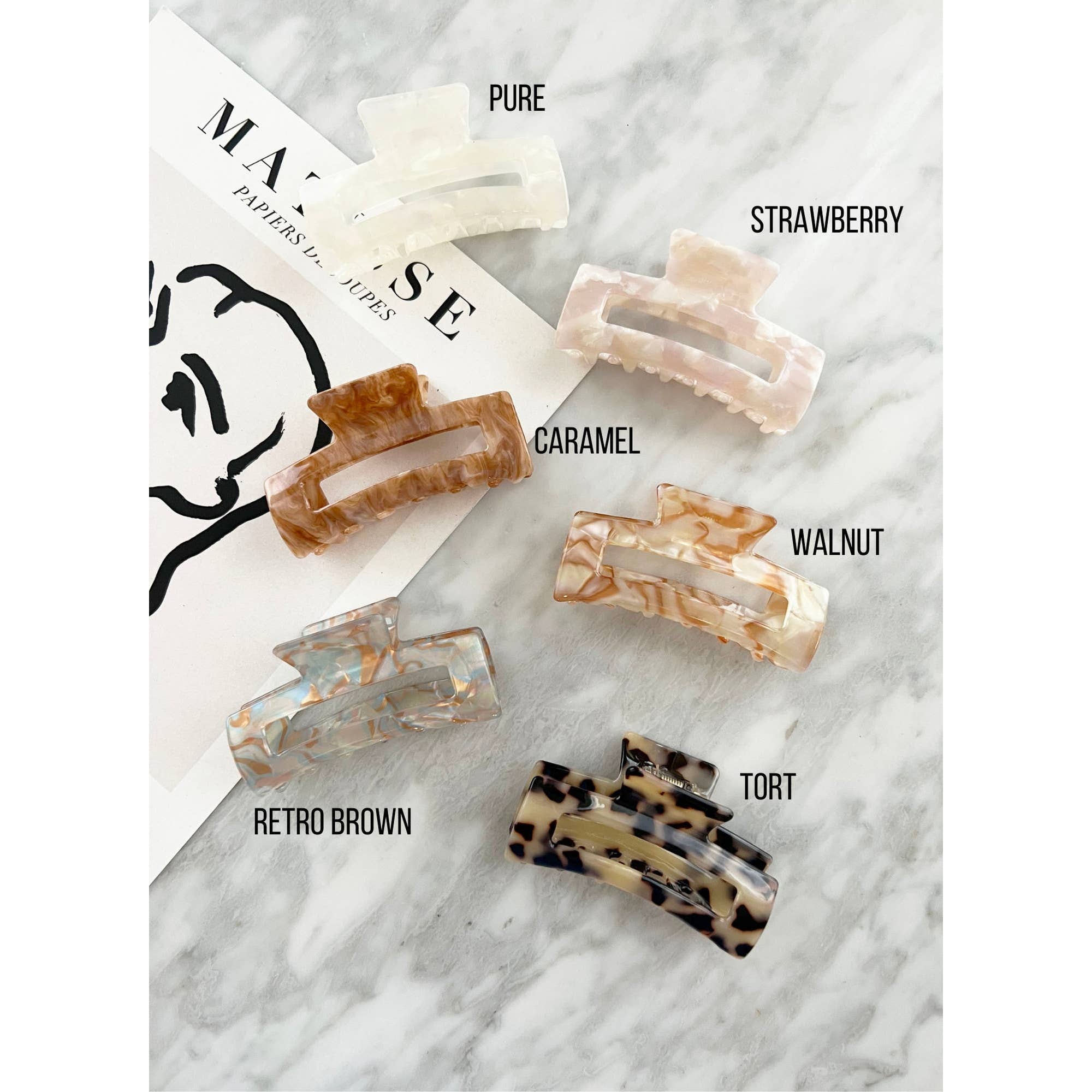 LoveLina - Wholesale Hair Clip - Women's - Acetate Tortoise Hair Clips - ALLIE7