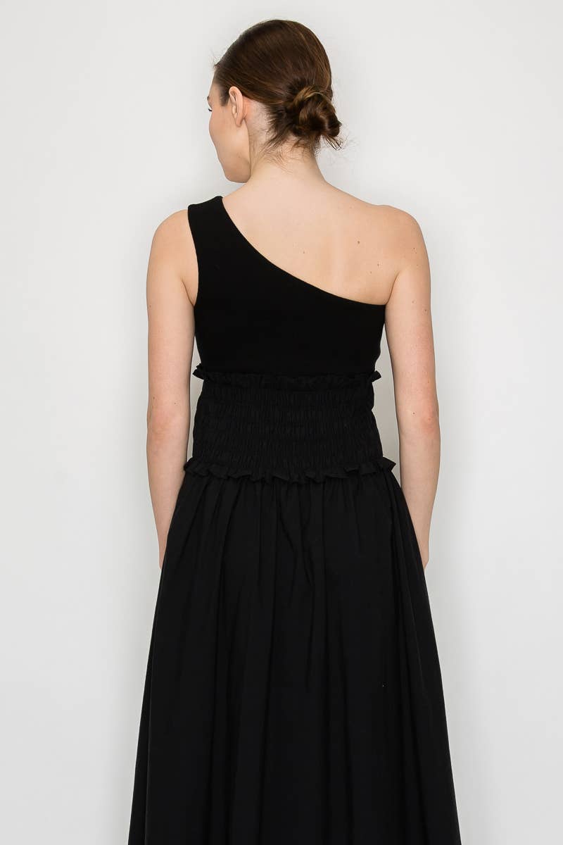 Creamon - Wholesale Dress – Women's - One Shoulder Poplin Maxi Dress11