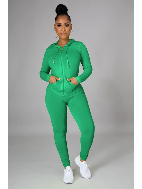 5besties inc - Wholesale Lounge Set - Women's - Zip Up Front Hoodies and Leggings Set.