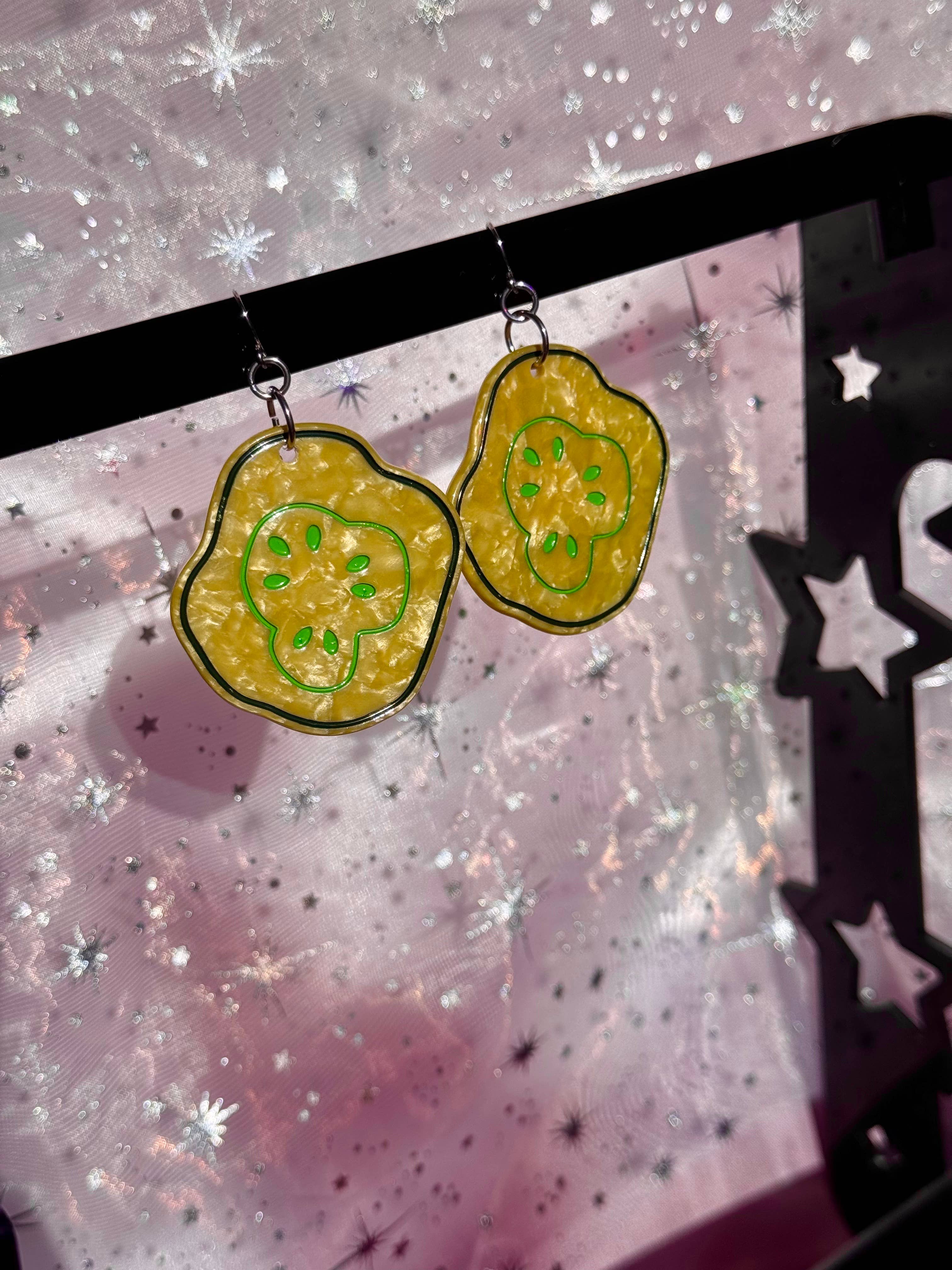 Peach Beast - Wholesale Dangle Earrings - Pickle Chip Statement Earrings3