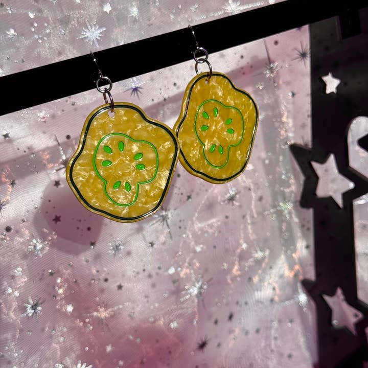 Peach Beast - Wholesale Dangle Earrings - Pickle Chip Statement Earrings3