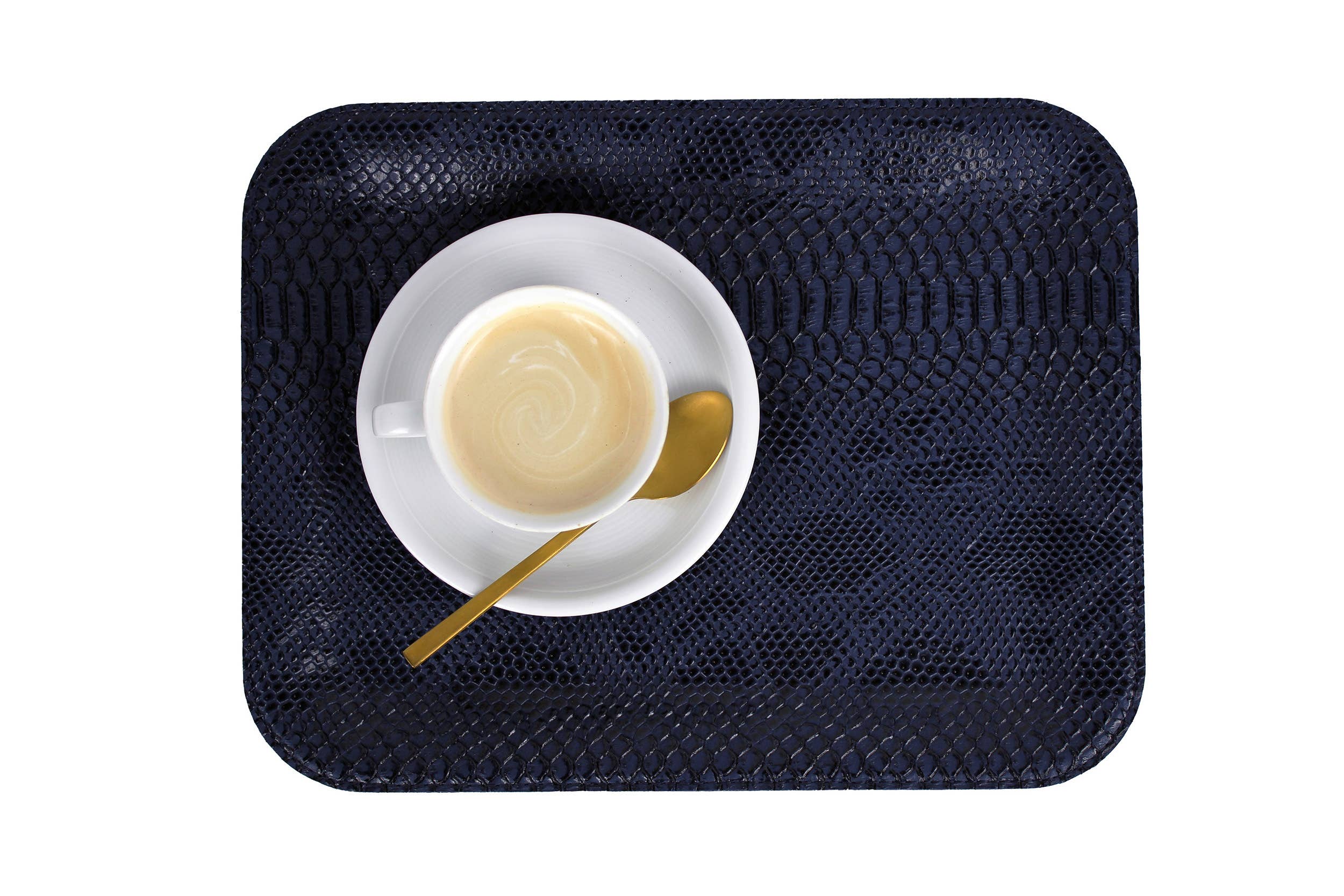 Signature Home Collection GmbH - Wholesale Serving Tray - Small flat tray, artificial leather, reptile, dark blue3