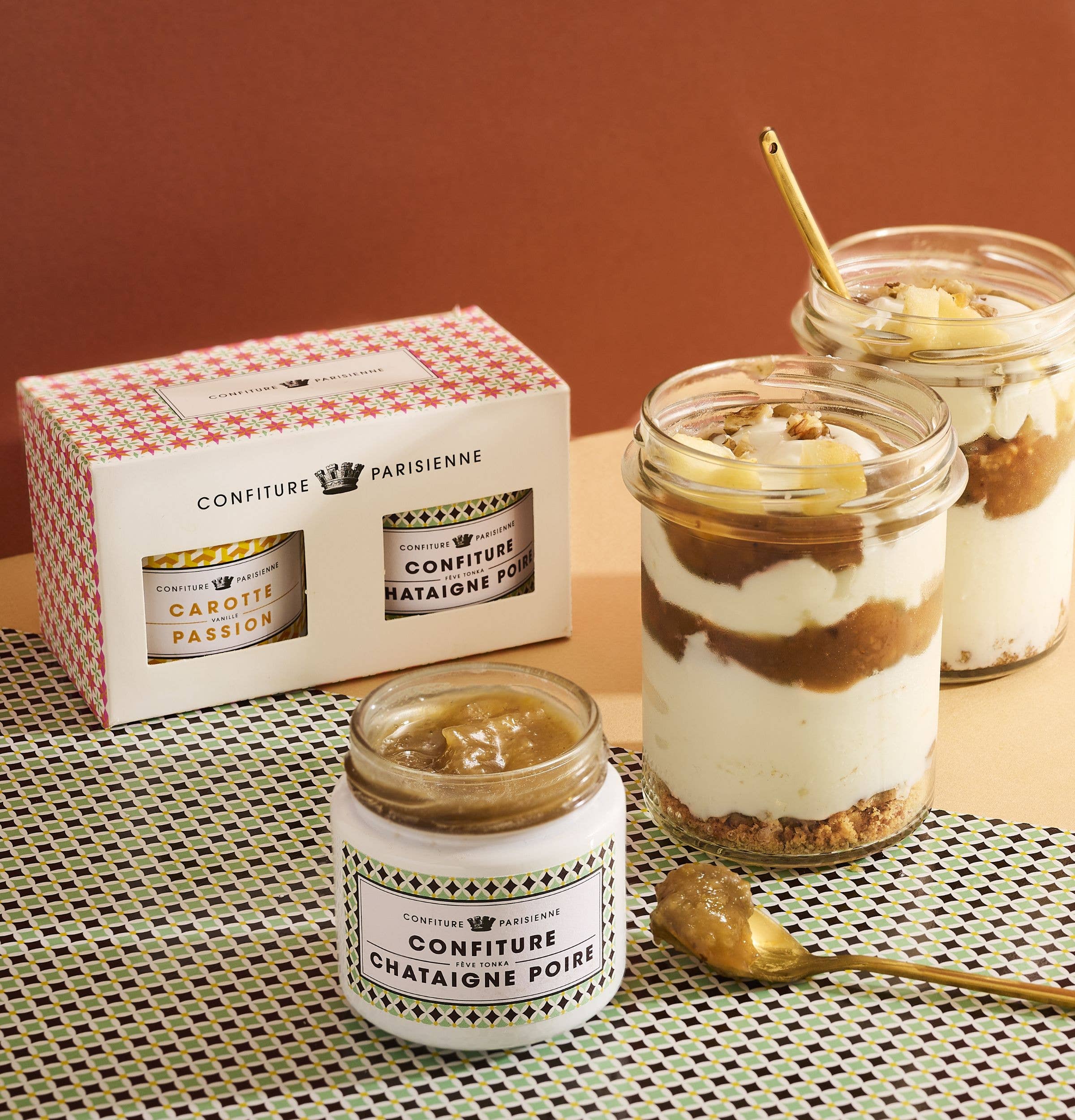 Confiture Parisienne - Vente Confiture/gelée - Ensemble 2X100G Châtaigne Poire & Carotte Passion1