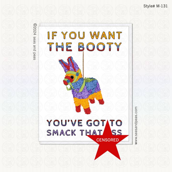 Seas and Peas, LLC - Wholesale Birthday Card - Smack The Booty Birthday Card - Mature
