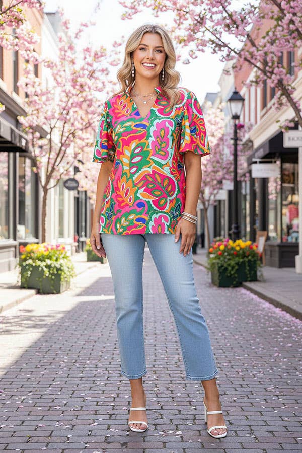 luluclothes - Wholesale Blouse - Women's - Multi color floral bell sleeves western women blous GJQ163811