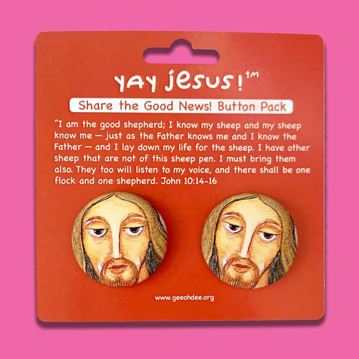 Button Pack - Yay Jesus! for engroshandel hos Geeohdee