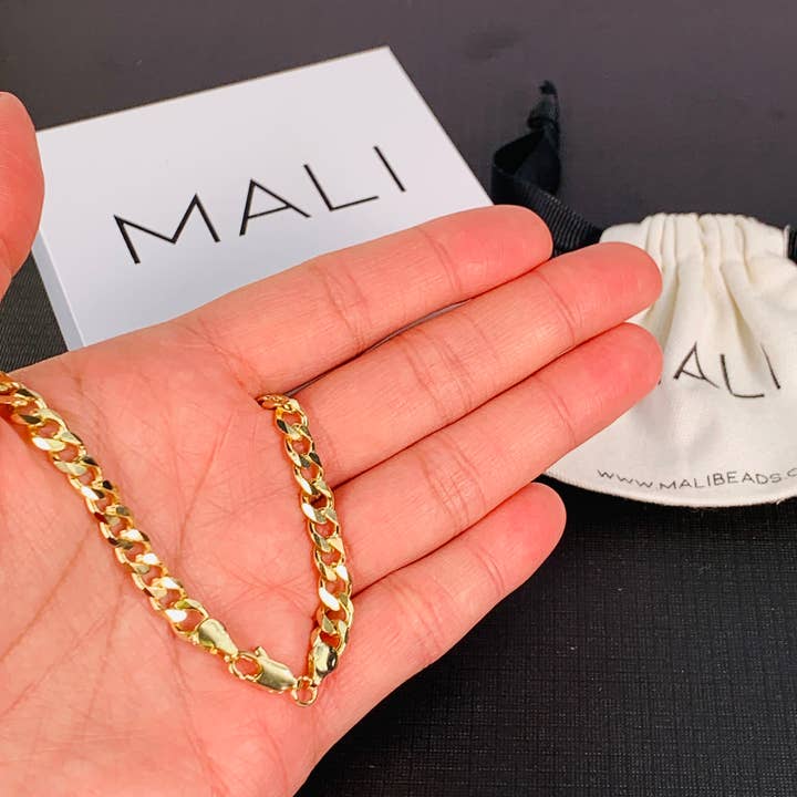 Bracciale Cubano A Cordolo Da 10 Carati Completamente Solido In - Foto 3