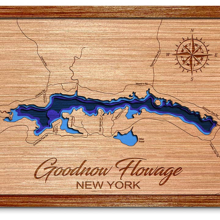 Goodnow Flow, NY Depth Map - Home & Wall Decor for wholesale by Premier Gifts and More