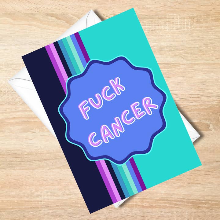 Fuck Cancer Card, Bold Cancer Card - 5x7 for wholesale by Harper House Studio