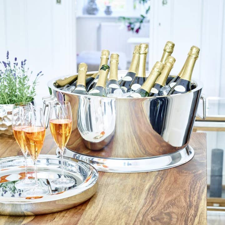 EDZARD - Vente Seau à vin - Seau à champagne Michigan avec poignées en acier inoxydable3