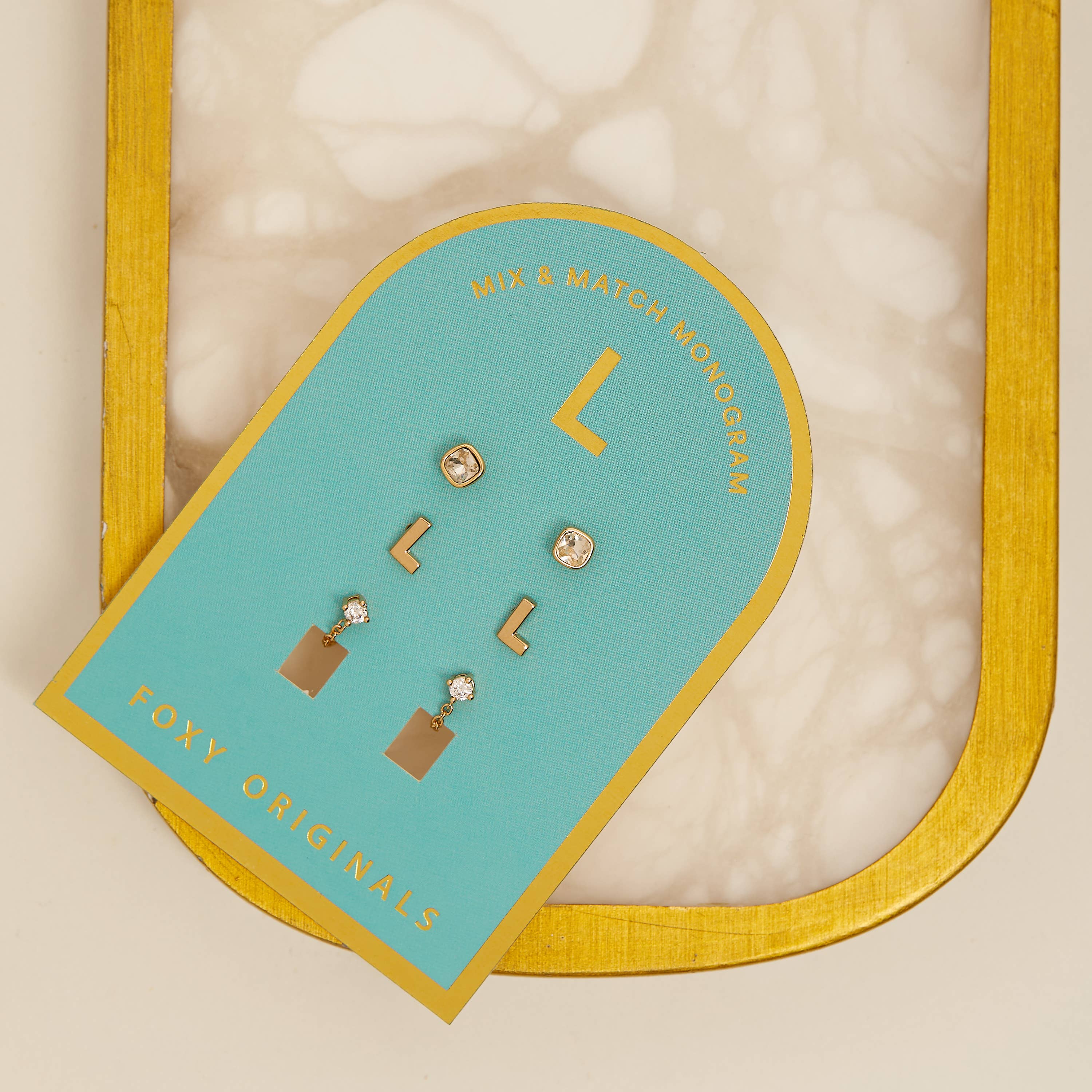 Foxy Originals - Wholesale Jewelry Set - Monogram Collection | Alphabet Mix & Match Earrings Pack32