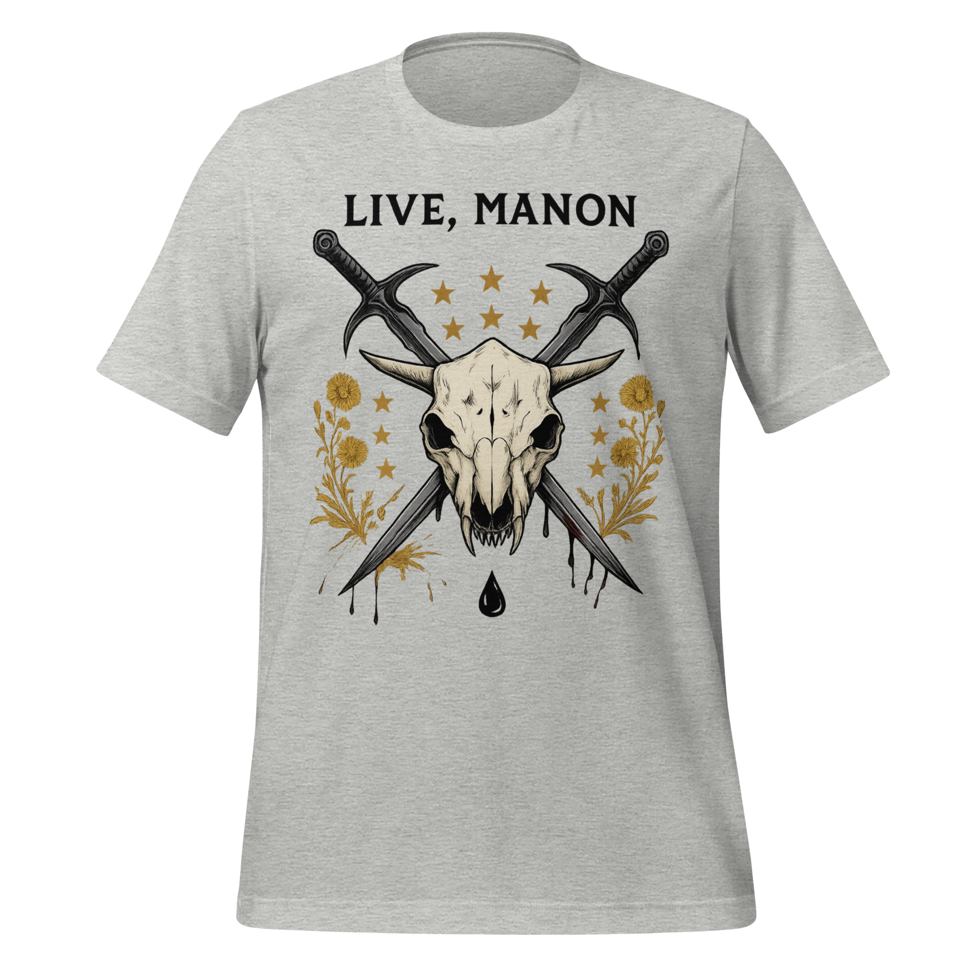 MagicMerchEmporium - Wholesale Screen Printed T-Shirt - Unisex - Live Manon Skull Tee0