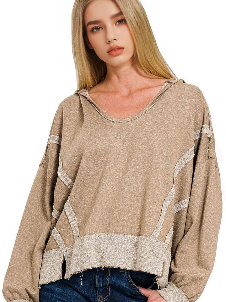 42POPS – Großhandel Sweatshirt – Damen – ...Sweatshirt-Hoodie mit sichtbarer Naht8