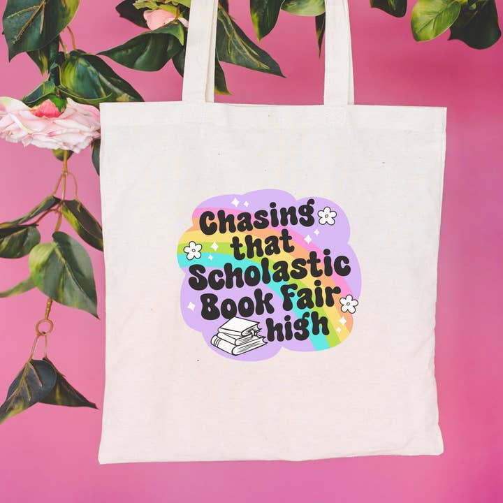 Chasing That Scholastic Book Fair High Tote Bag for wholesale by Wicked Creatiff