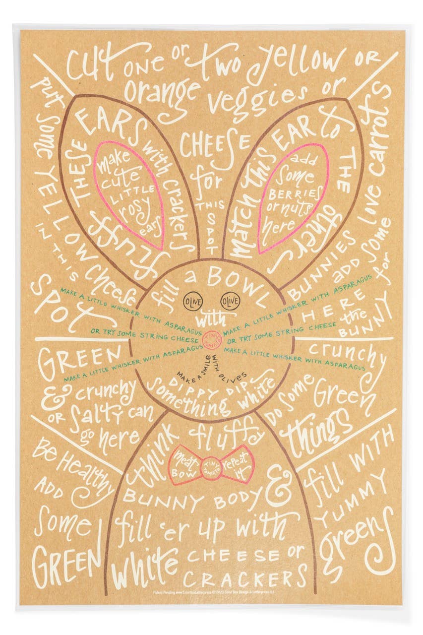 Color Box Design & Letterpress - Wholesale Cheese Board - Charcuterie Cheat Sheet | Bunny2