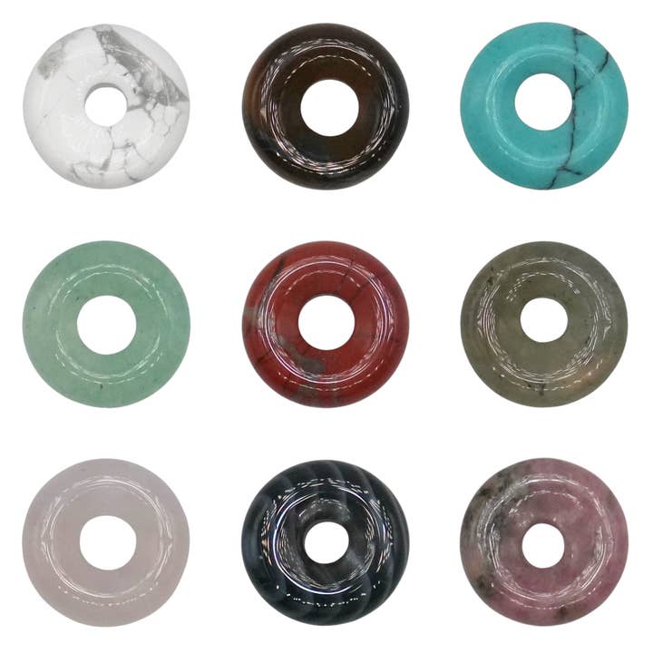 Foliesbijoux - Wholesale Spiritual Stone/Crystal - Set of 10 donuts (17 stones & two sizes available)