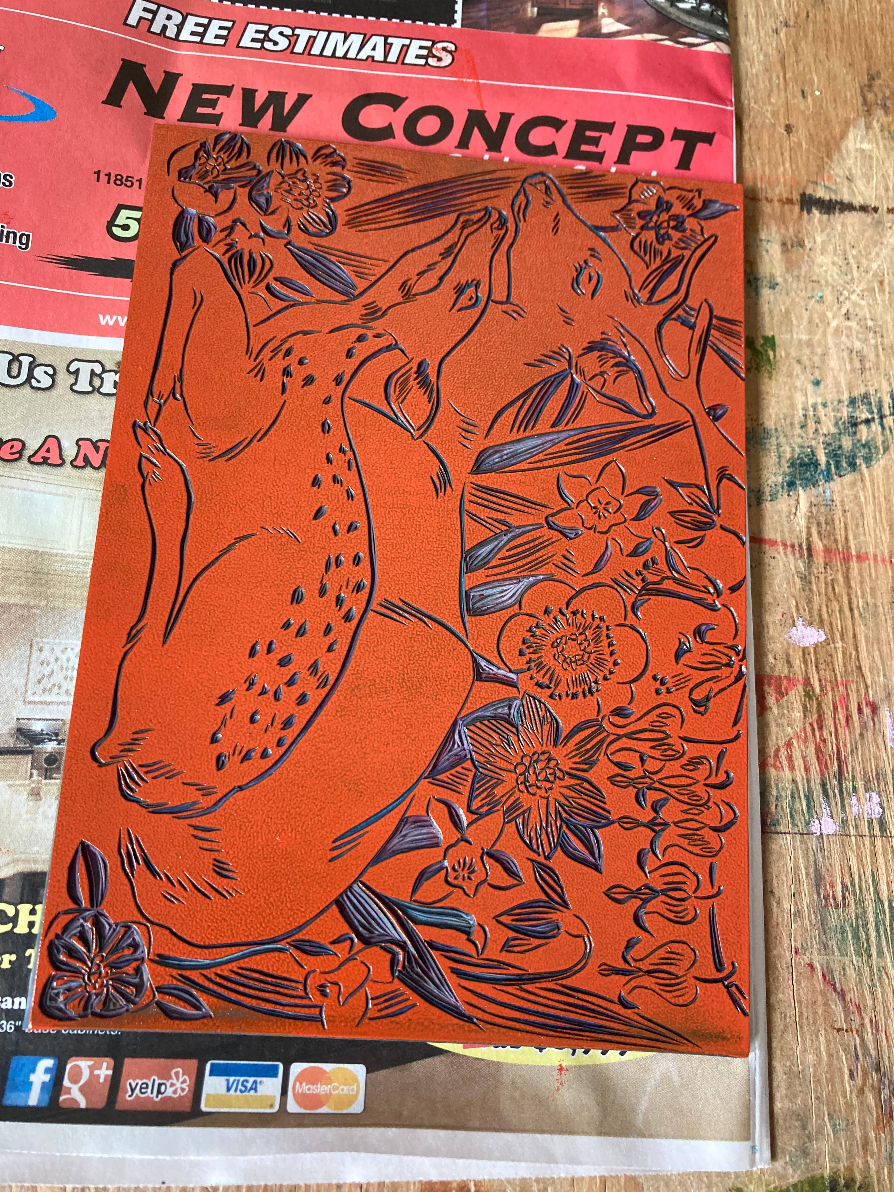 Kathie Studio - Vendita all'ingrosso Biglietti di auguri generici - Biglietto di auguri vuoto stampato a blocchi con cervo con fulvo3