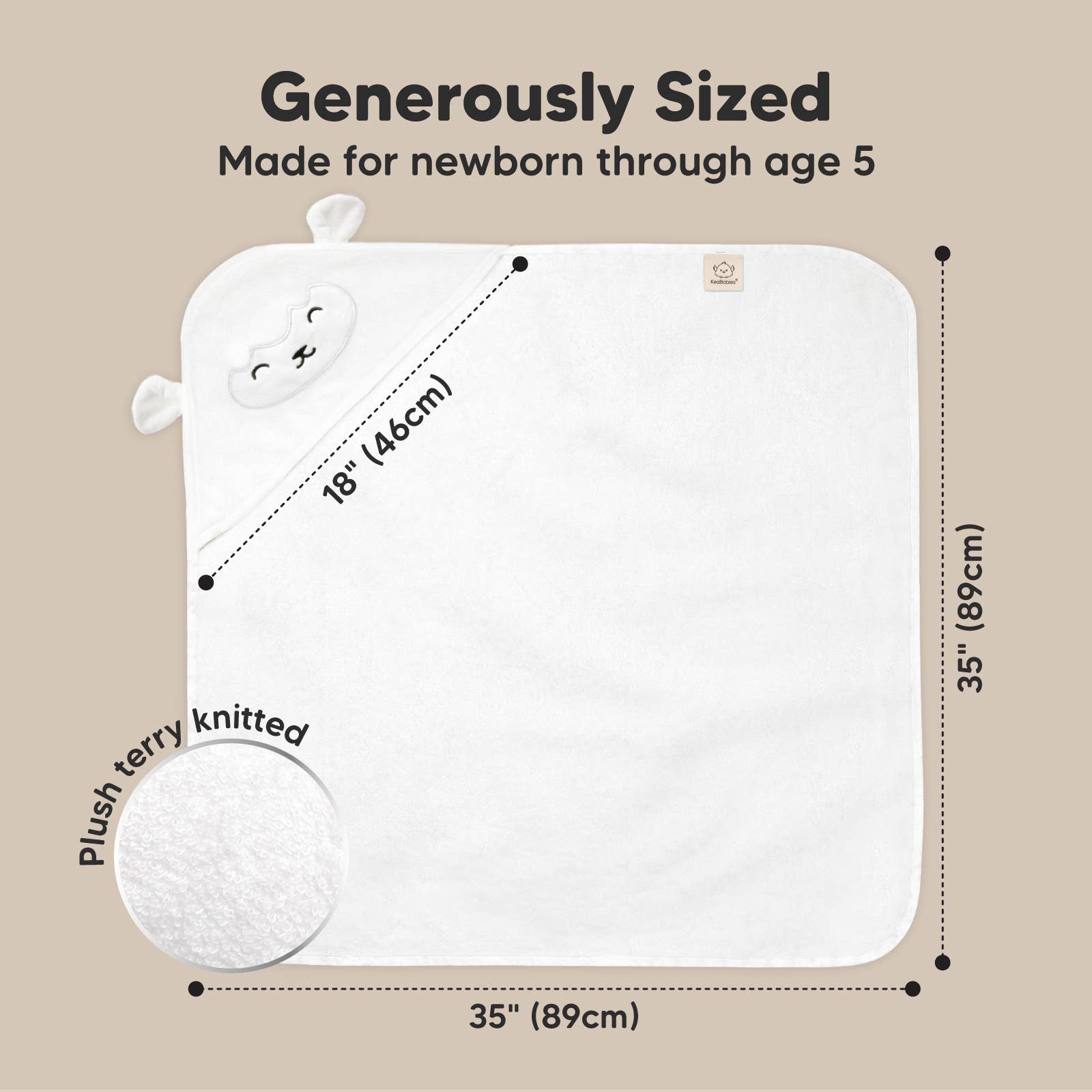 Lamb KeaBabies Cuddle Baby Hooded Towel for wholesale on Faire4