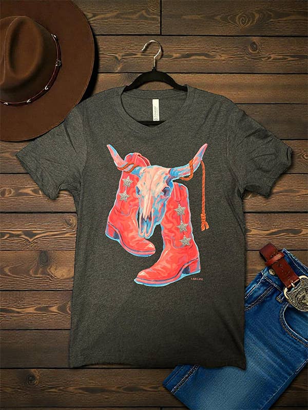 BC DTF WATERCOLOR BOOTS TEES, TSHIRTS, T-SHIRTS, for wholesale by L&B Life