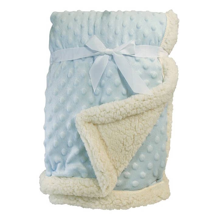 Stephan Baby by Creative Brands - Wholesale Bedding Blanket - Kids & Baby - Sherpa Blanket - Blue Bumpy