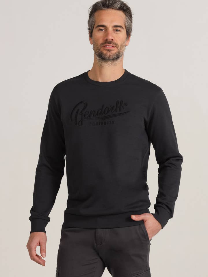 BENDORFF - Basic schwarzes Sweatshirt mit Rundhalsausschnitt für den Großhandel von PAUSANT SHOP ONLINE