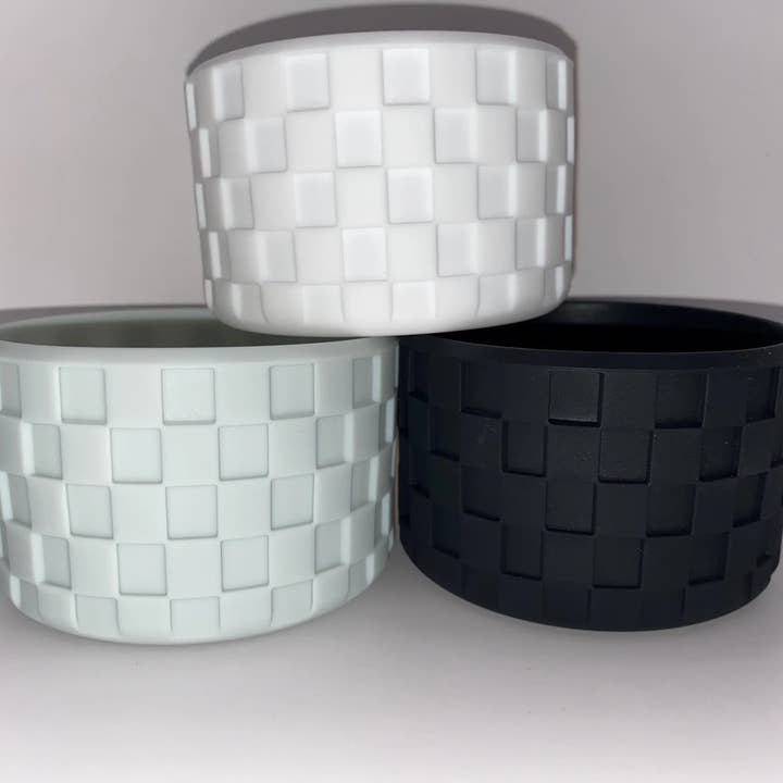 ASAP Craft Supplies - Wholesale Drink Huggers & Koozies - Checkered Texture Tumbler Boot - Silicone Boot- Tumbler Accessories