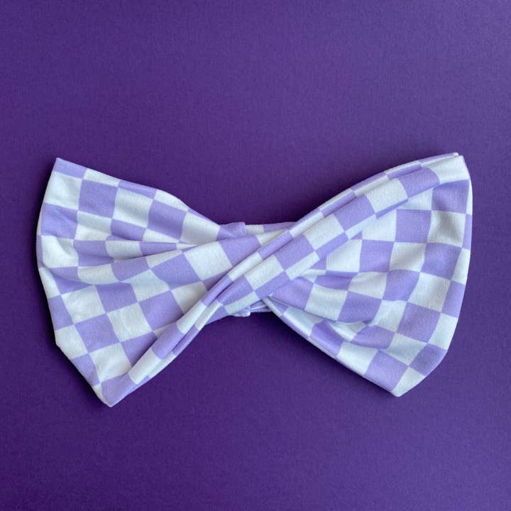 Wideband™ - Purple Checkered for wholesale by Hello Headband