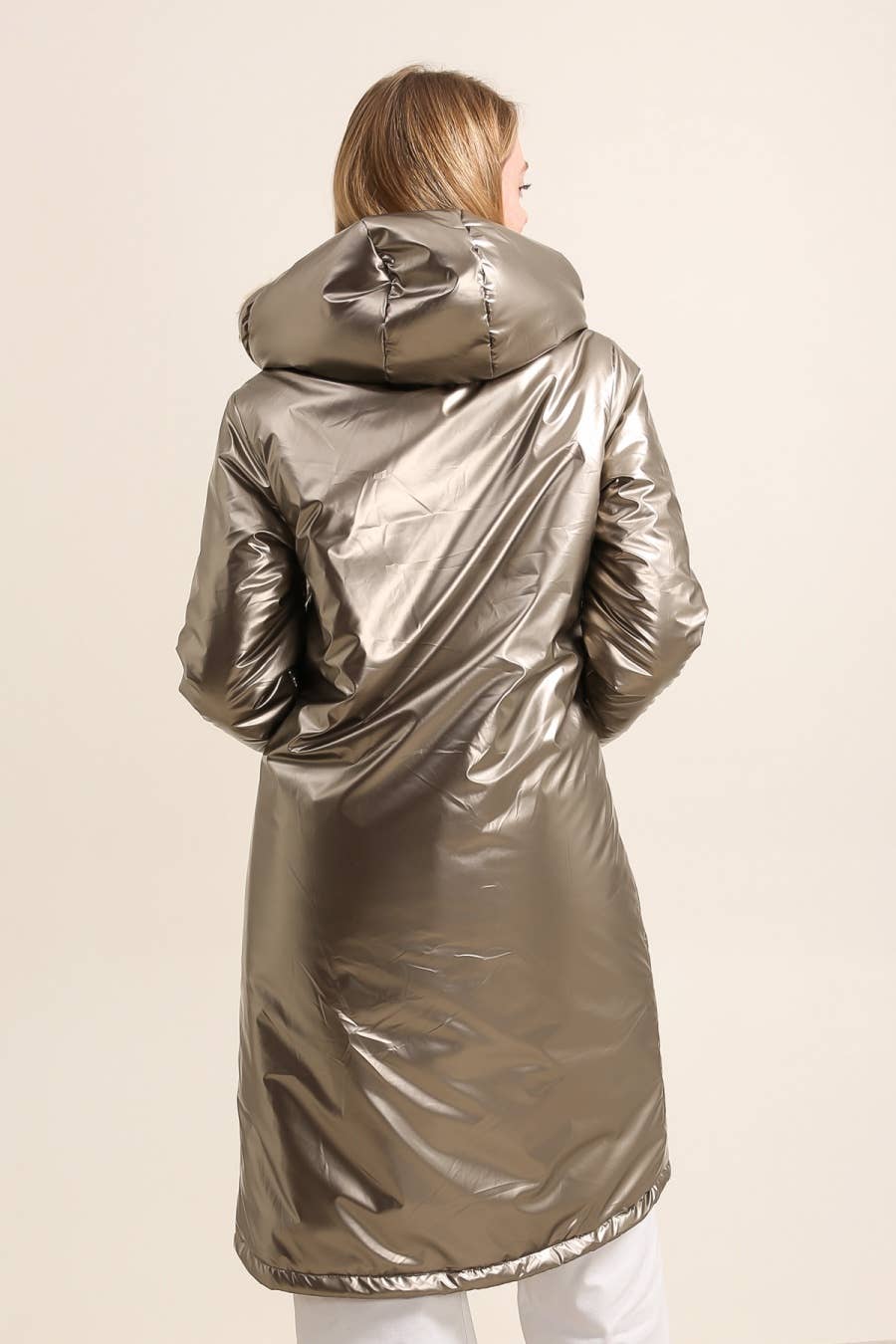 Attrait Paris – Blusão - Mulher por atacado – Casaco longo reversível com capuz e pele de leopardo12