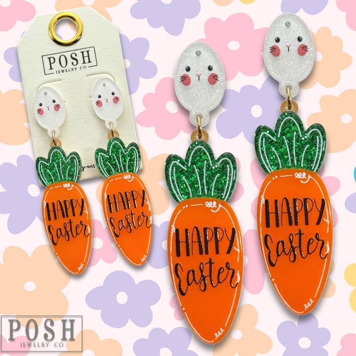 Easter carrot earring for wholesale by Pink Panache Brands