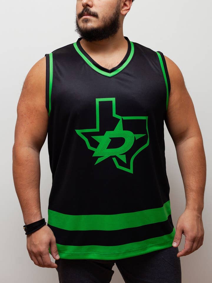 Dallas Stars Blackout Alternativ Hockey Tank för wholesale av Bench Clearers