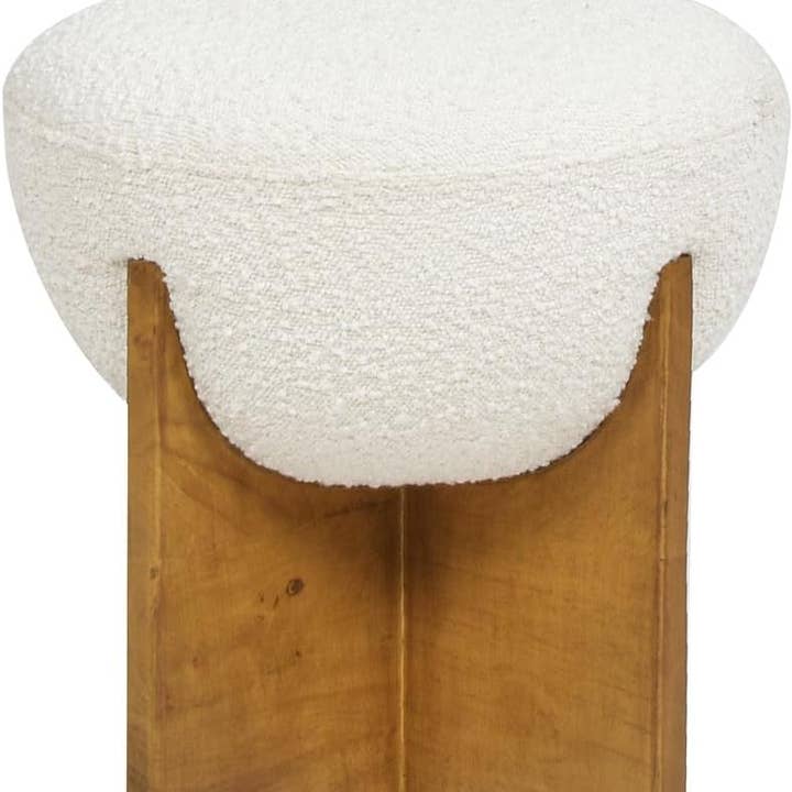 Jennifer Taylor Home - Wholesale Ottoman - Bali 18.5" Round Upholstered Ottoman with Natural Wood Base6